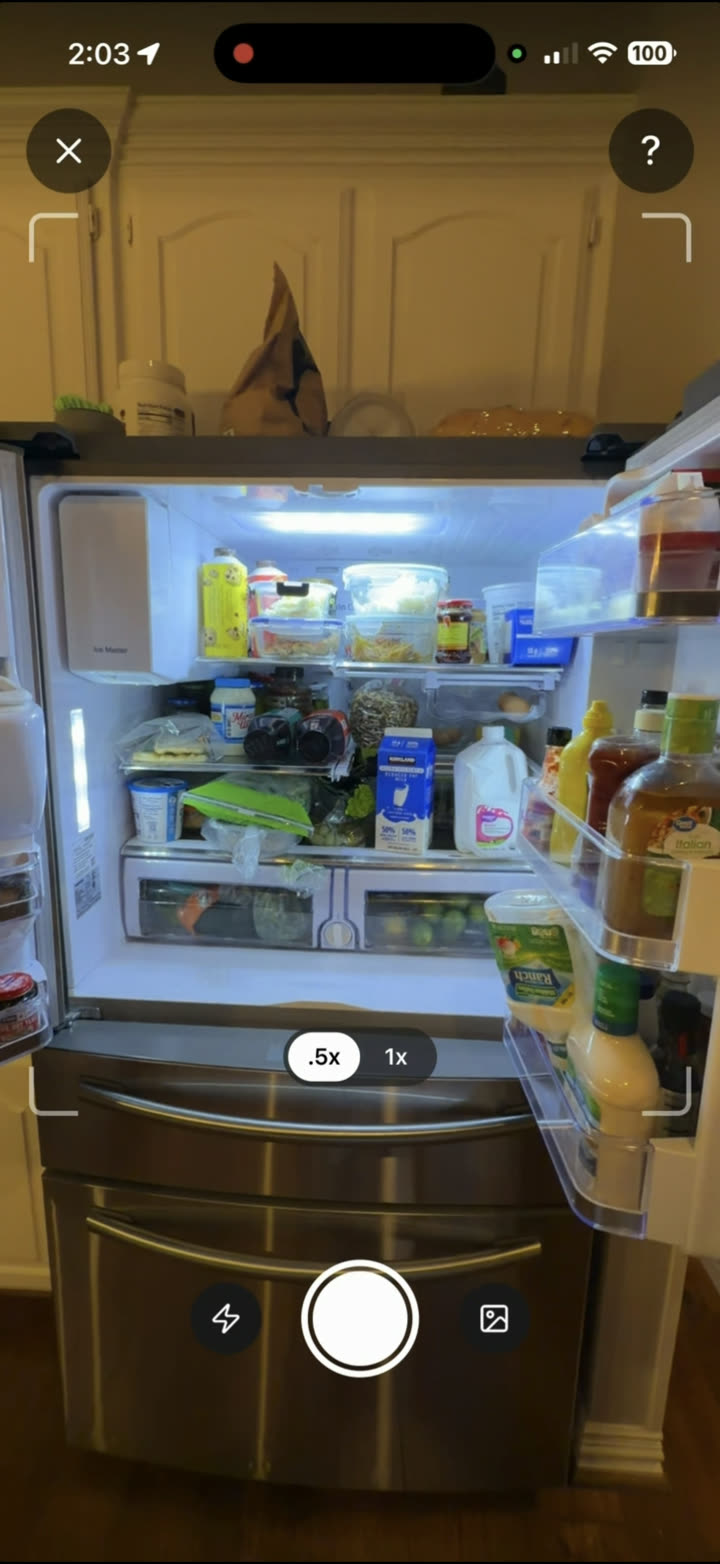 The Prepsy camera open on a fridge